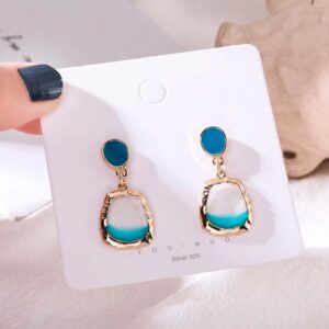 PENDIENTES DE CRISTAL AZUL